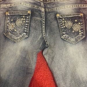 Low rise y2k crystal jeans